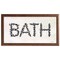 9" x 18" Bath Sign Framed Wall Art, Contemporary Home Décor for Bath and Bathroom, Glass Facing and Hanging Hardware Included